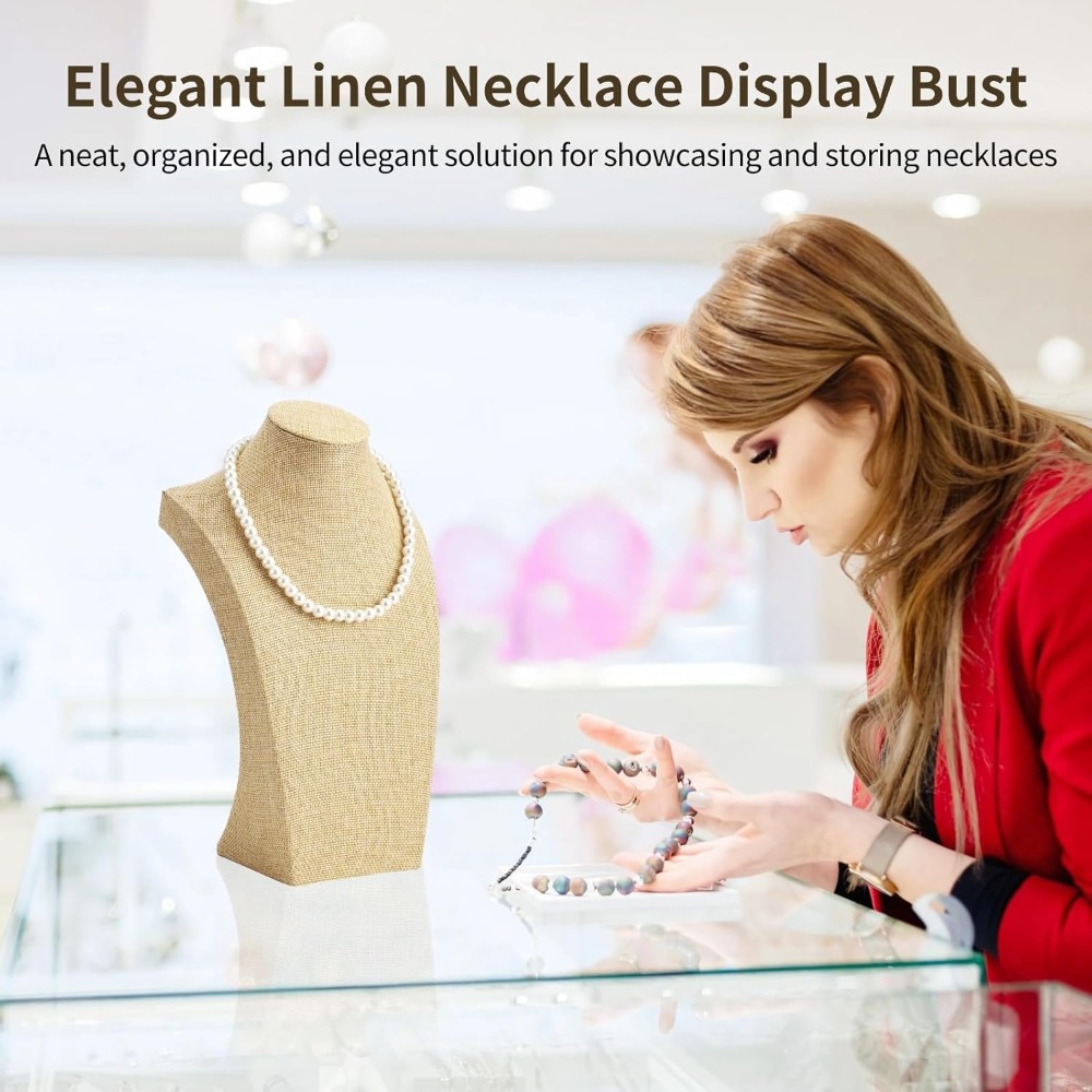 3pcs Necklace Display Busts - Scratch-Resistant Holders